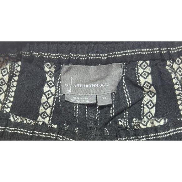 Anthropologie Women's Trousers Black Embroidered Boho Striped High Rise Pants XS - Picture 5 of 5